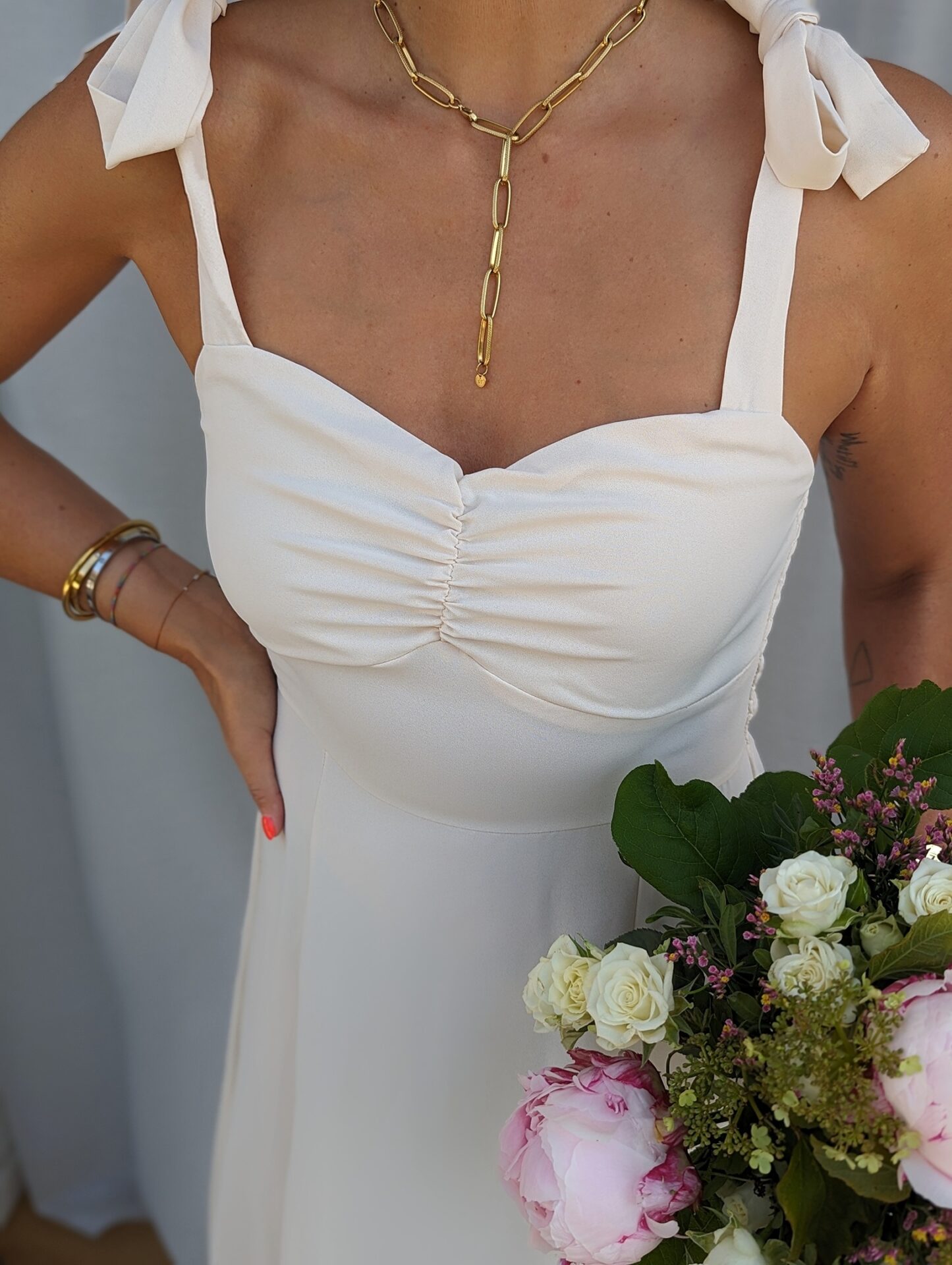 Langes Kleid TIMELESS BEAUTY – beige SALE