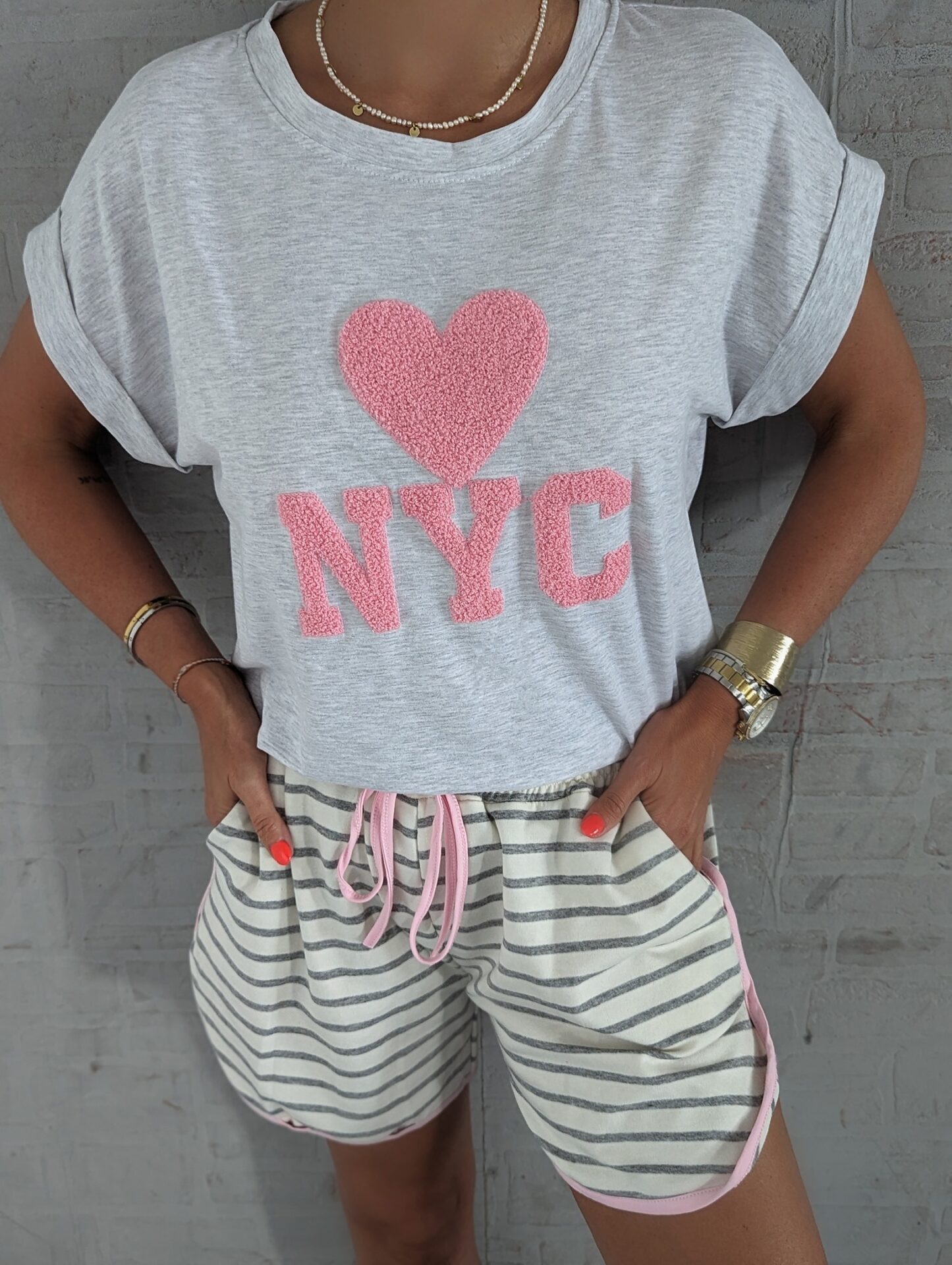 Shirt NYC geflockt – versch. Farben