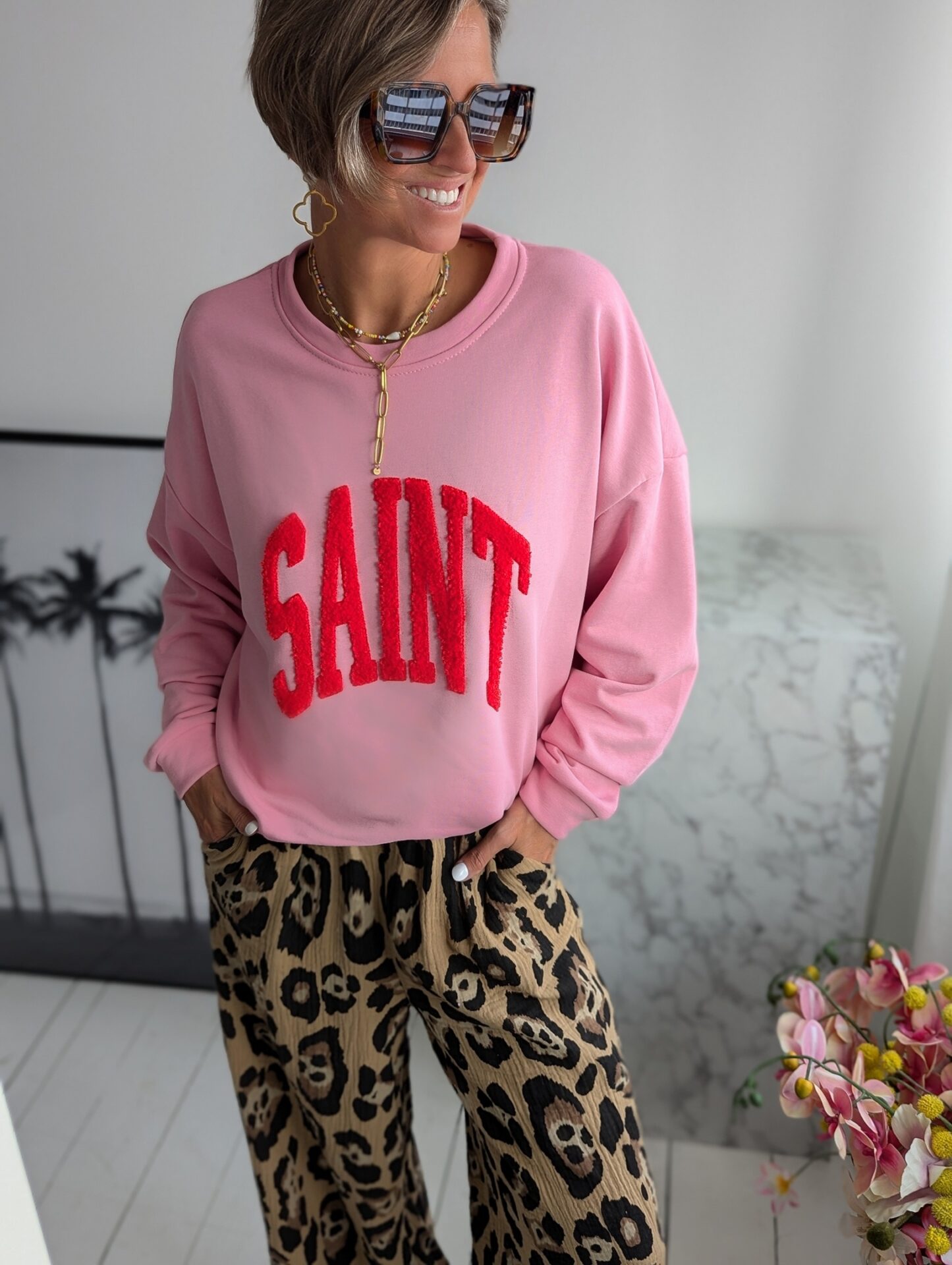 Sweater SAINT – rosa-rot