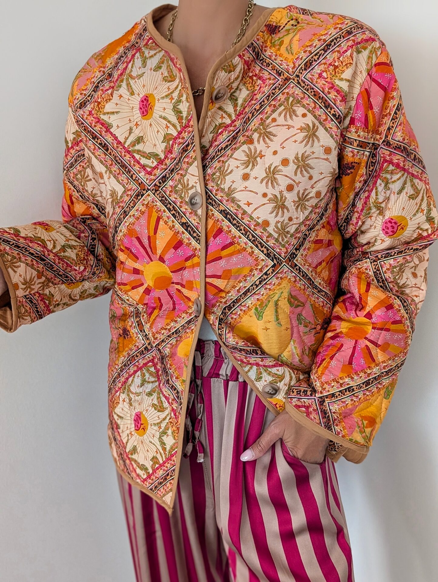 Steppjacke Patchwork Floral