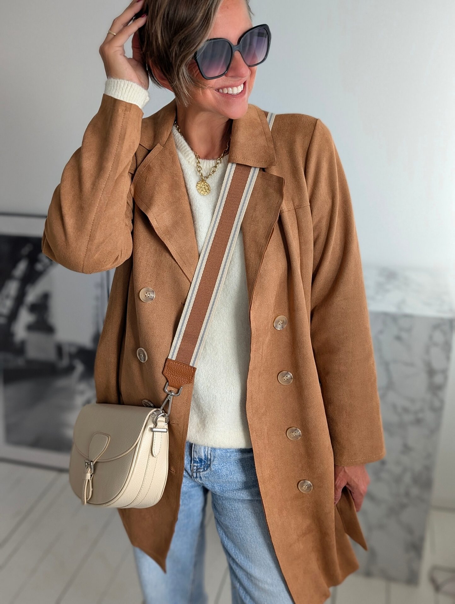 leichter Mantel SUEDE TRENCH –  versch. Farben